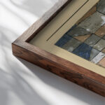 North German 1930 Paul Klee close up dark wood mockup