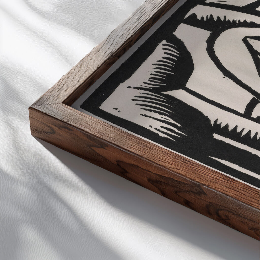 Nude IX 1918 Georg Schrimpf close up dark wood mockup