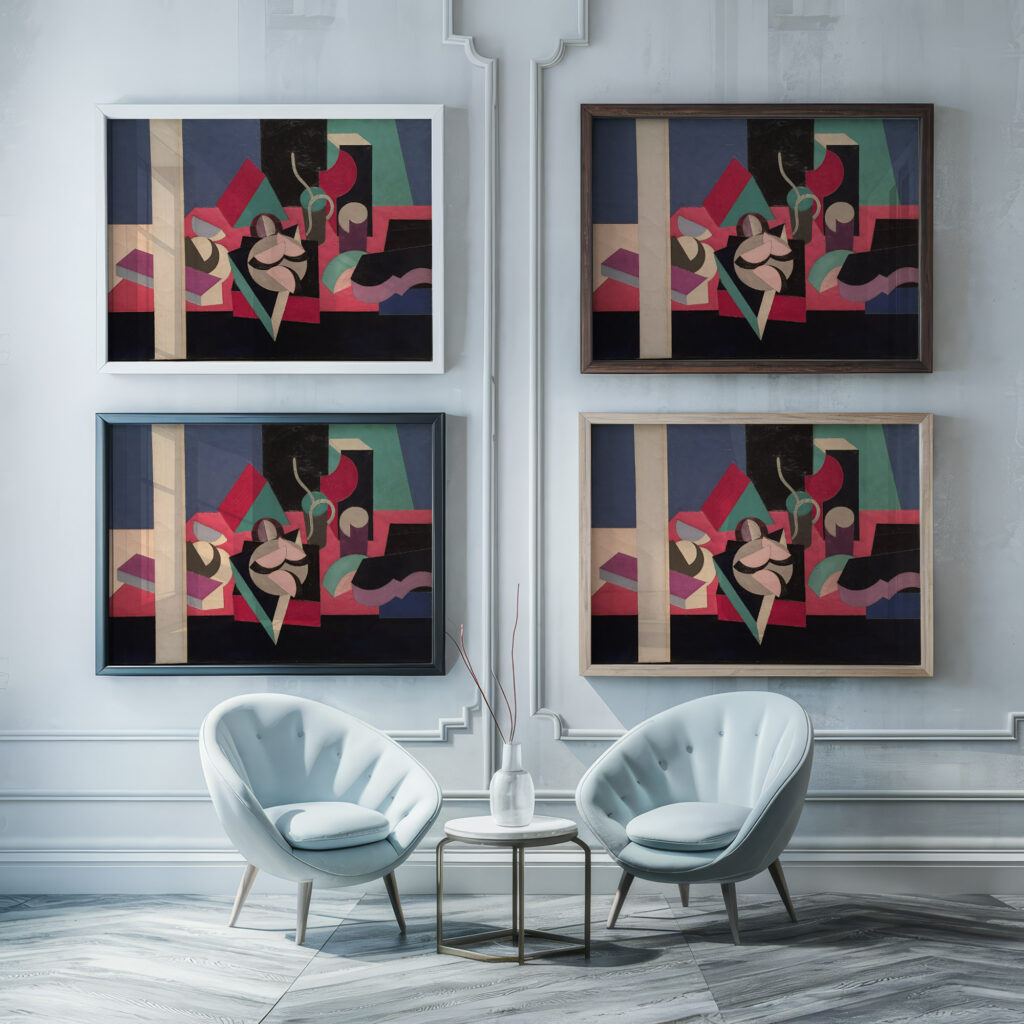 Objects on a Table circa 1920 –21 Patrick Henry Bruce framed posters mockup