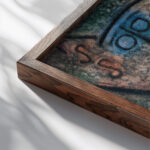 Oh These Rumors 1939 Paul Klee close up dark wood mockup