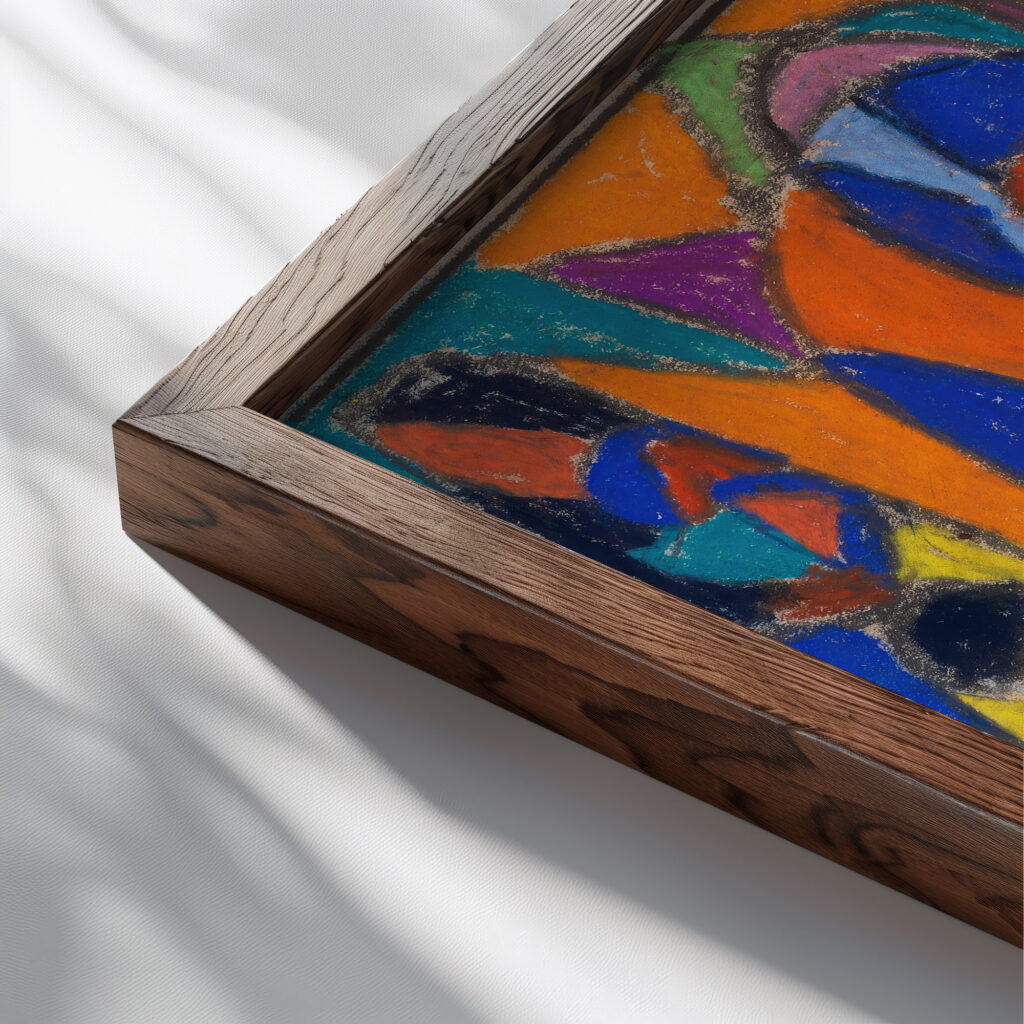 Ohne Titel 1920 Adolf Holzel close up dark wood mockup