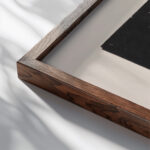 Ohne Titel 1922 Laszlo Moholy Nagy close up dark wood mockup