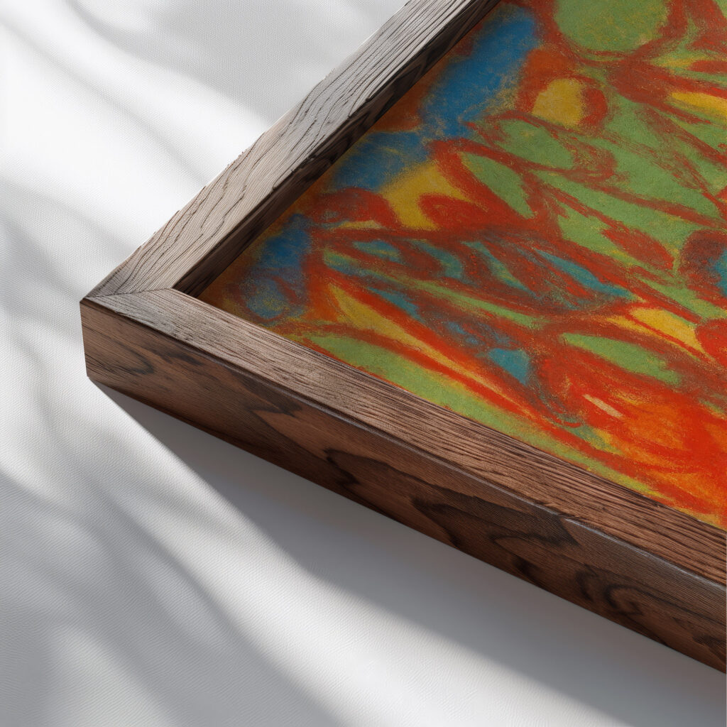 Ohne Titel 1930 Adolf Holzel close up dark wood mockup