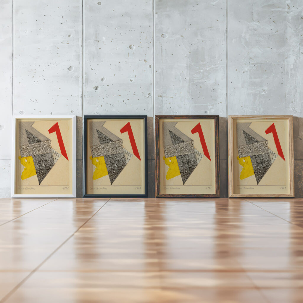 Ohne Titel 1931 Kurt Schwitters framed posters mockup