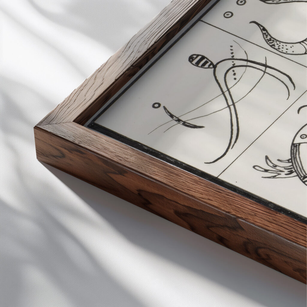 Ohne Titel 1939 Wassily Kandinsky close up dark wood mockup