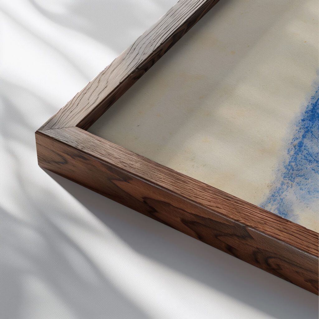 Ohne Titel Berglandschaft 1930 Fritz Stuckenberg close up dark wood mockup