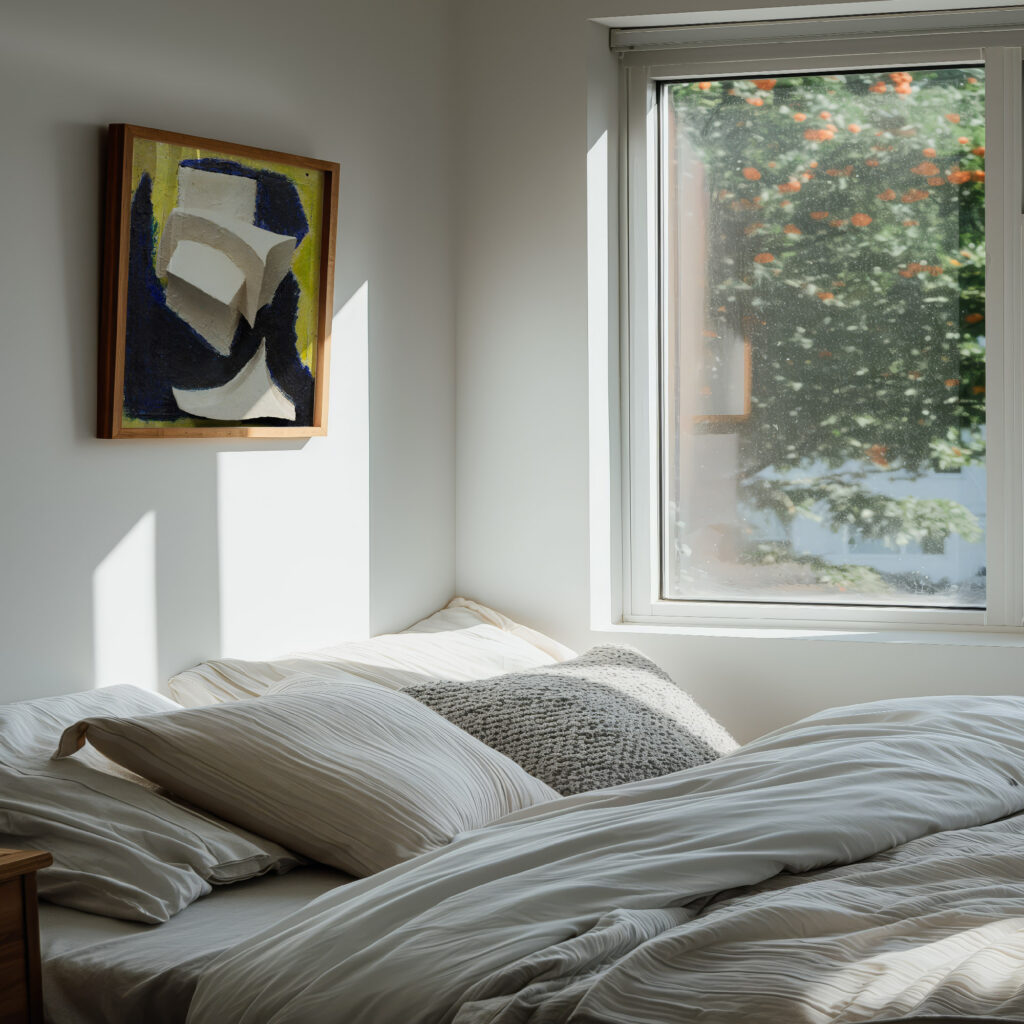 Ohne Titel Bewegtes Weiss auf Blau und Gelb 1944 Kurt Schwitters 6 mockup