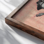 Ohne Titel Collage 1939 Karl Wiener close up dark wood mockup