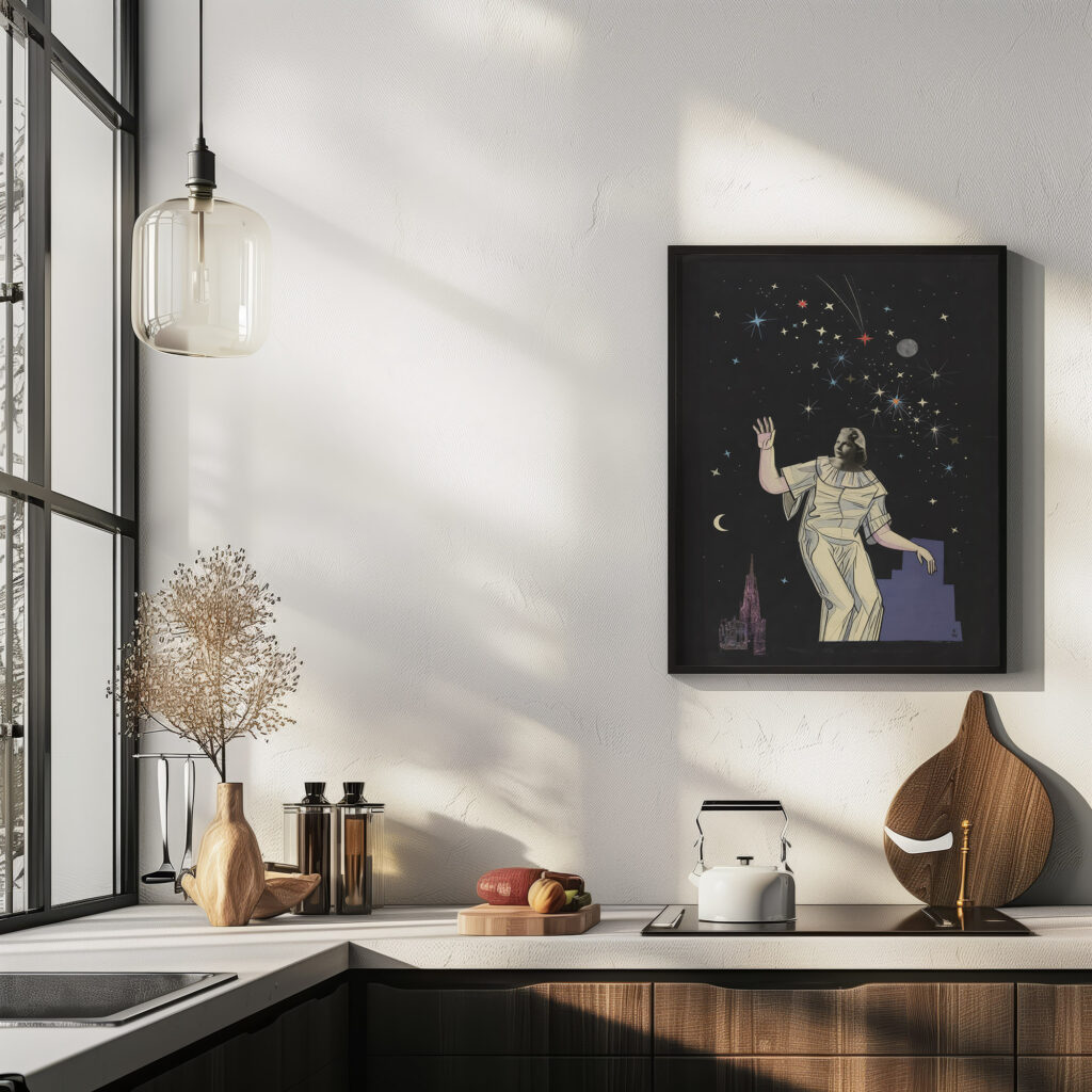 Ohne Titel Collage Frau Gestirne Stephansdom 1942 Karl Wiener 6 mockup