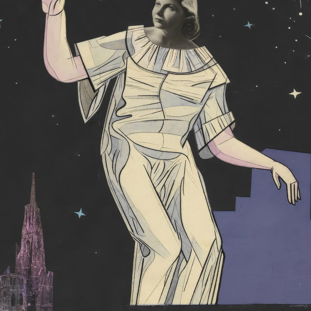 Ohne Titel Collage Frau Gestirne Stephansdom 1942 Karl Wiener 8 mockup