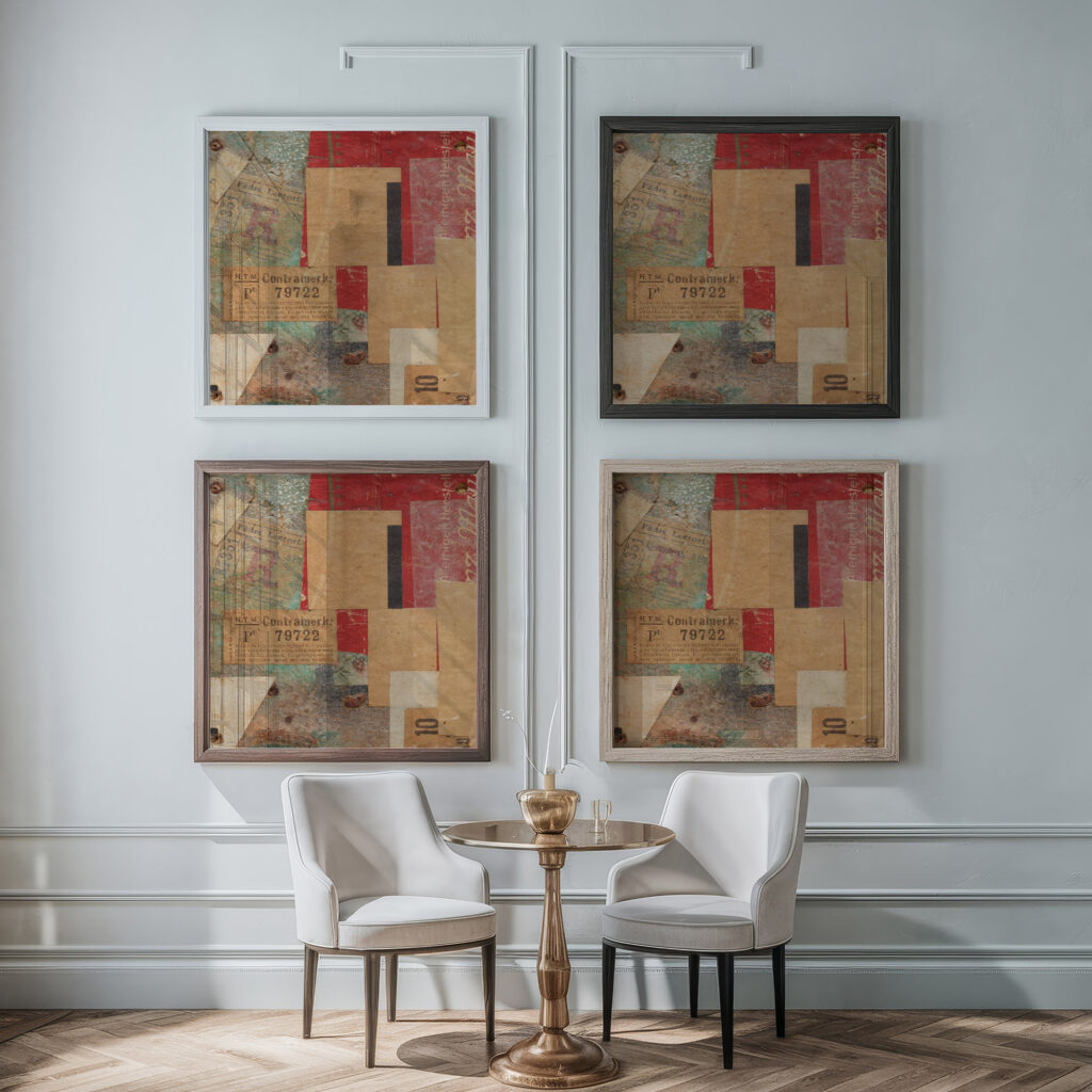 Ohne Titel Contramerk. 1923 Kurt Schwitters framed posters mockup