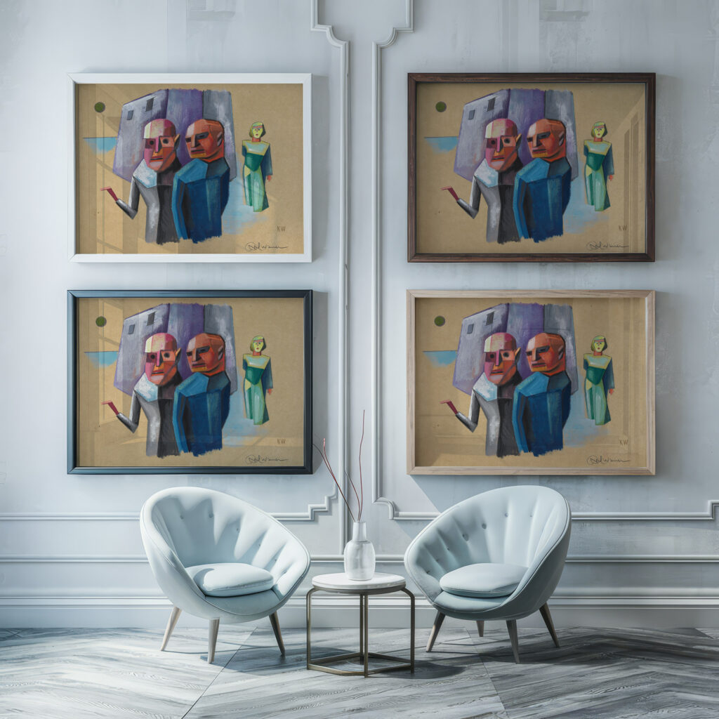 Ohne Titel Figurenstudie around 1932 Karl Wiener framed posters mockup