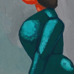 Ohne Titel Frau in grunem Kleid mit schwarzer Kappe 1943 Karl Wiener 8 mockup