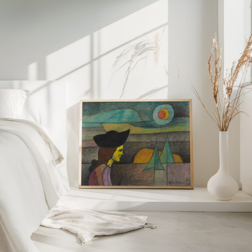 Ohne Titel Frau mit schwarzem Hut 1940 Karl Wiener 4 mockup