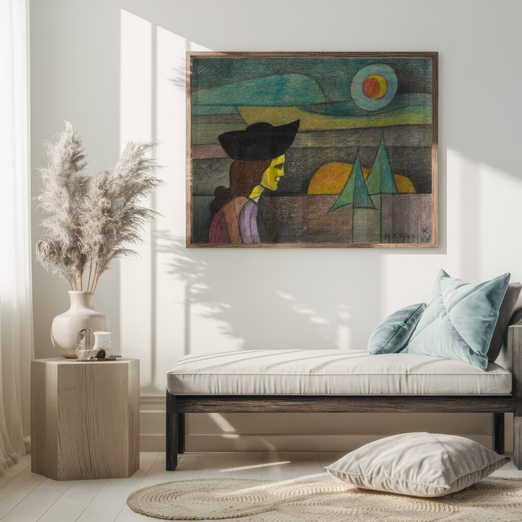 Ohne Titel Frau mit schwarzem Hut 1940 Karl Wiener 5 mockup