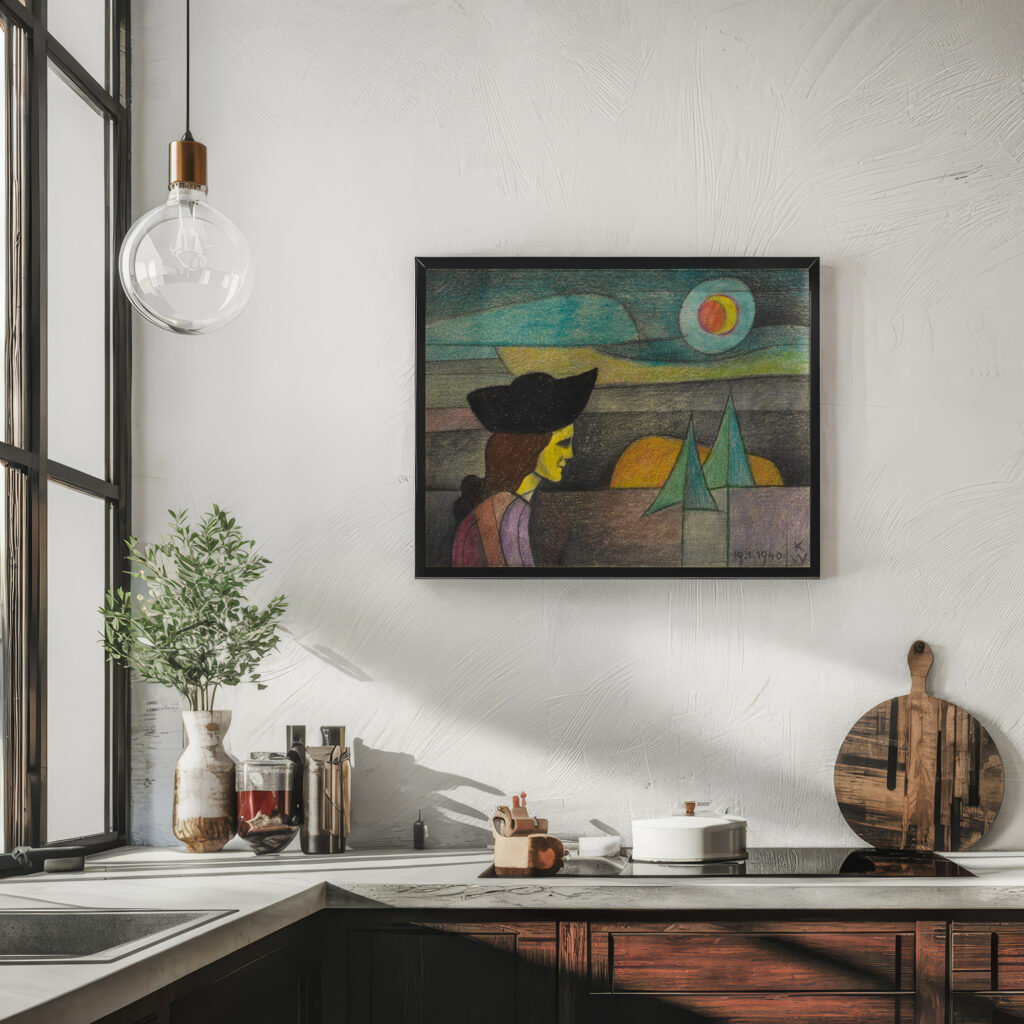 Ohne Titel Frau mit schwarzem Hut 1940 Karl Wiener 6 mockup