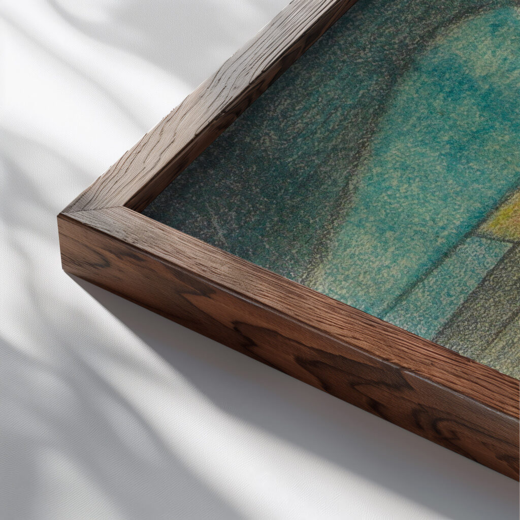 Ohne Titel Frau mit schwarzem Hut 1940 Karl Wiener close up dark wood mockup
