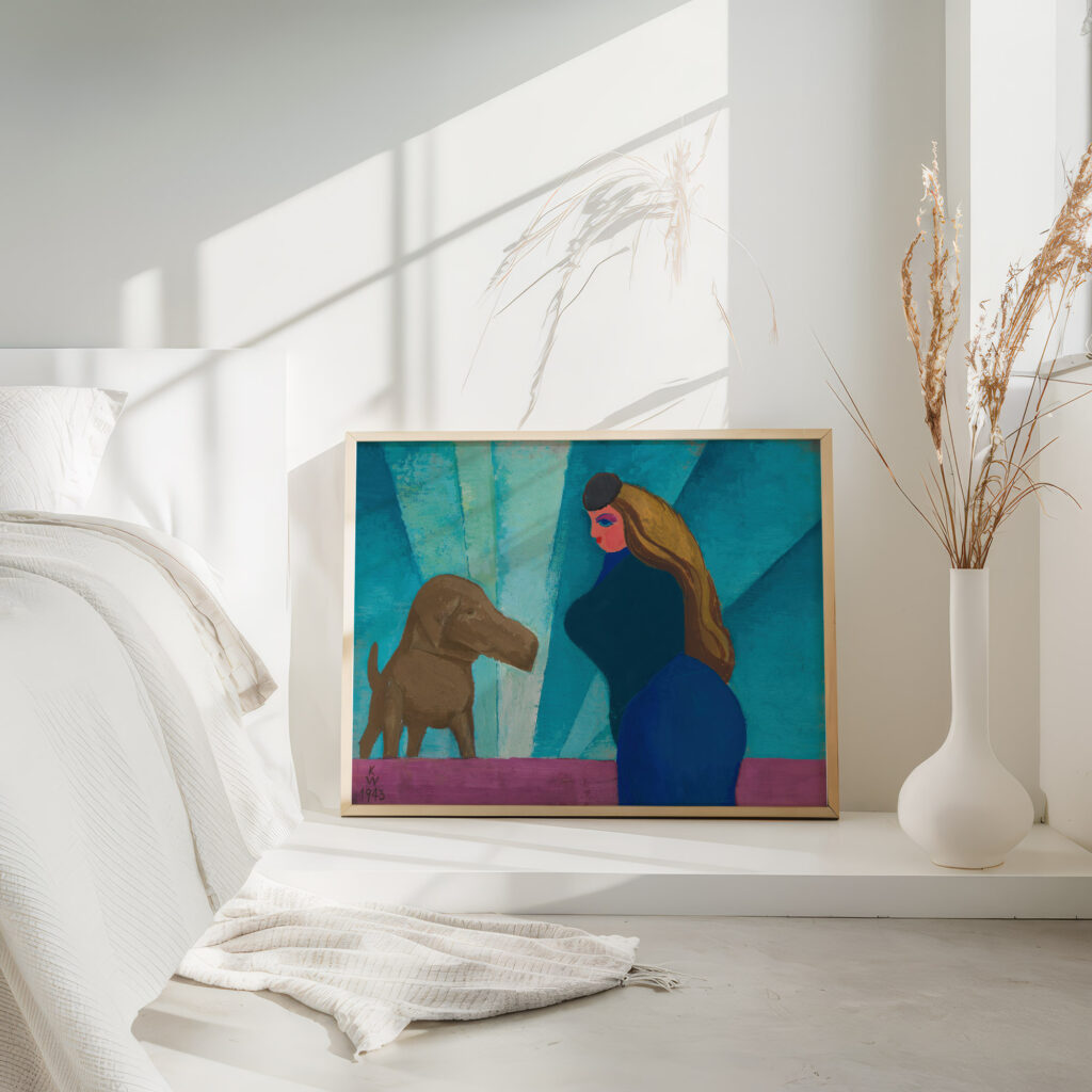 Ohne Titel Frau und Hund 1943 Karl Wiener 4 mockup