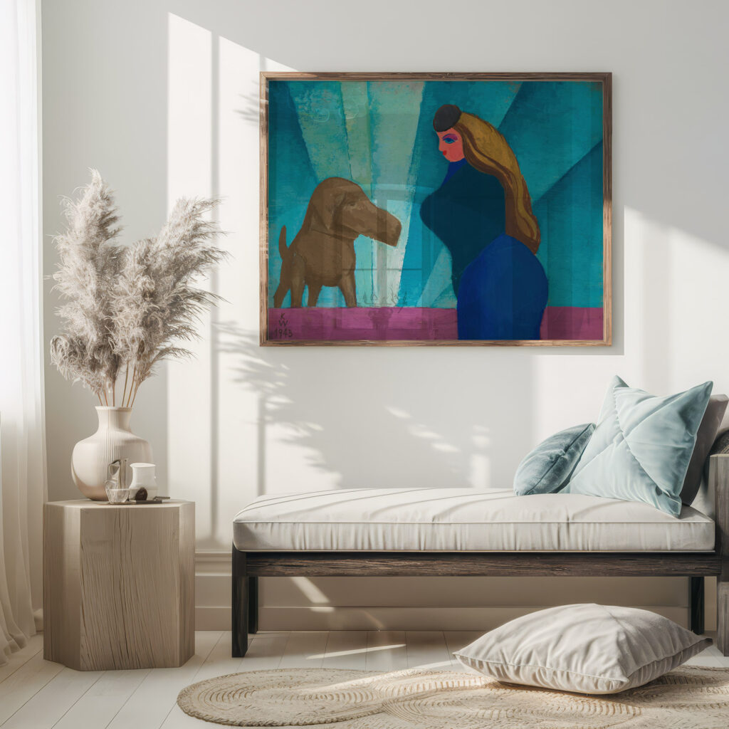 Ohne Titel Frau und Hund 1943 Karl Wiener 5 mockup