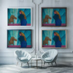 Ohne Titel Frau und Hund 1943 Karl Wiener framed posters mockup