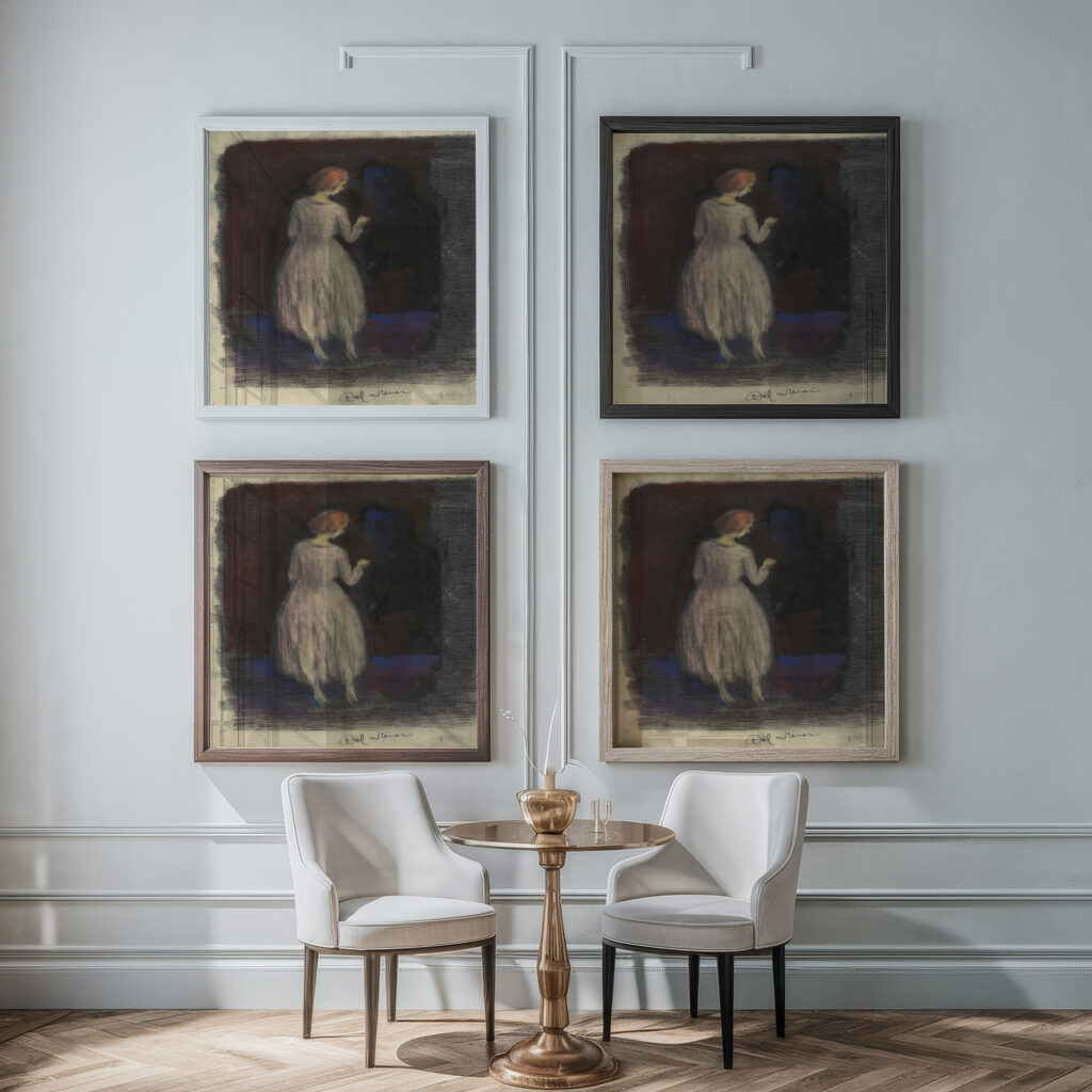 Ohne Titel Frauenfigur around 1928 Karl Wiener framed posters mockup