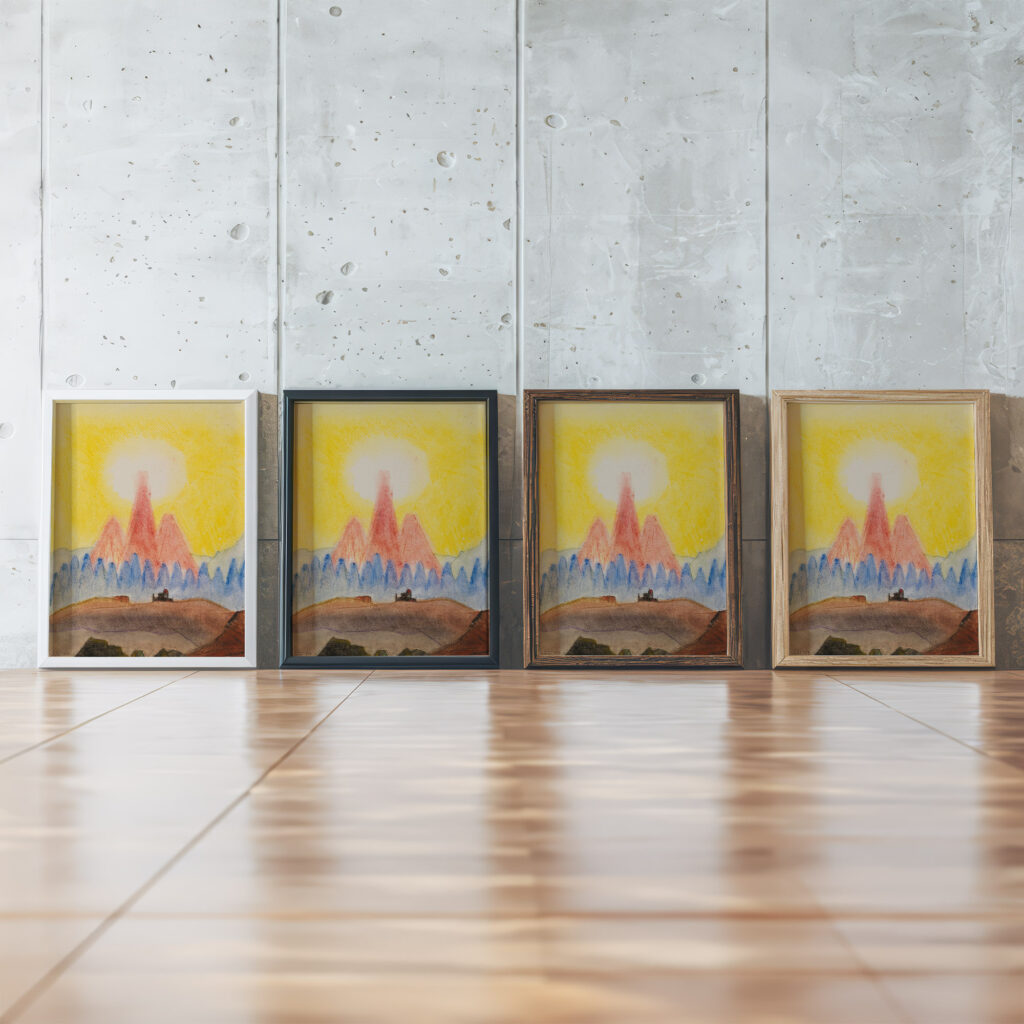 Ohne Titel Gipfelmotiv 1927 Fritz Stuckenberg framed posters mockup