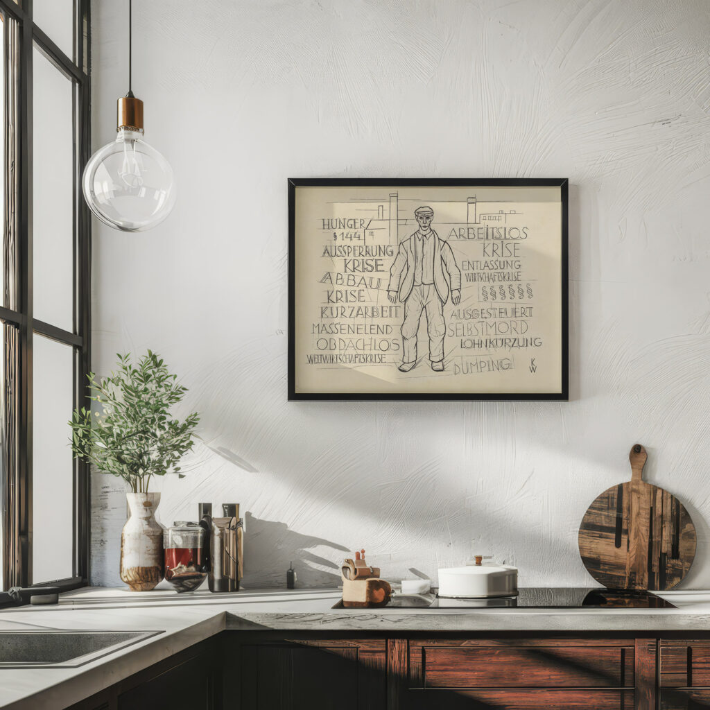 Ohne Titel Hunger Weltwirtschaftskrise Arbeitslos … around 1933 Karl Wiener 6 mockup