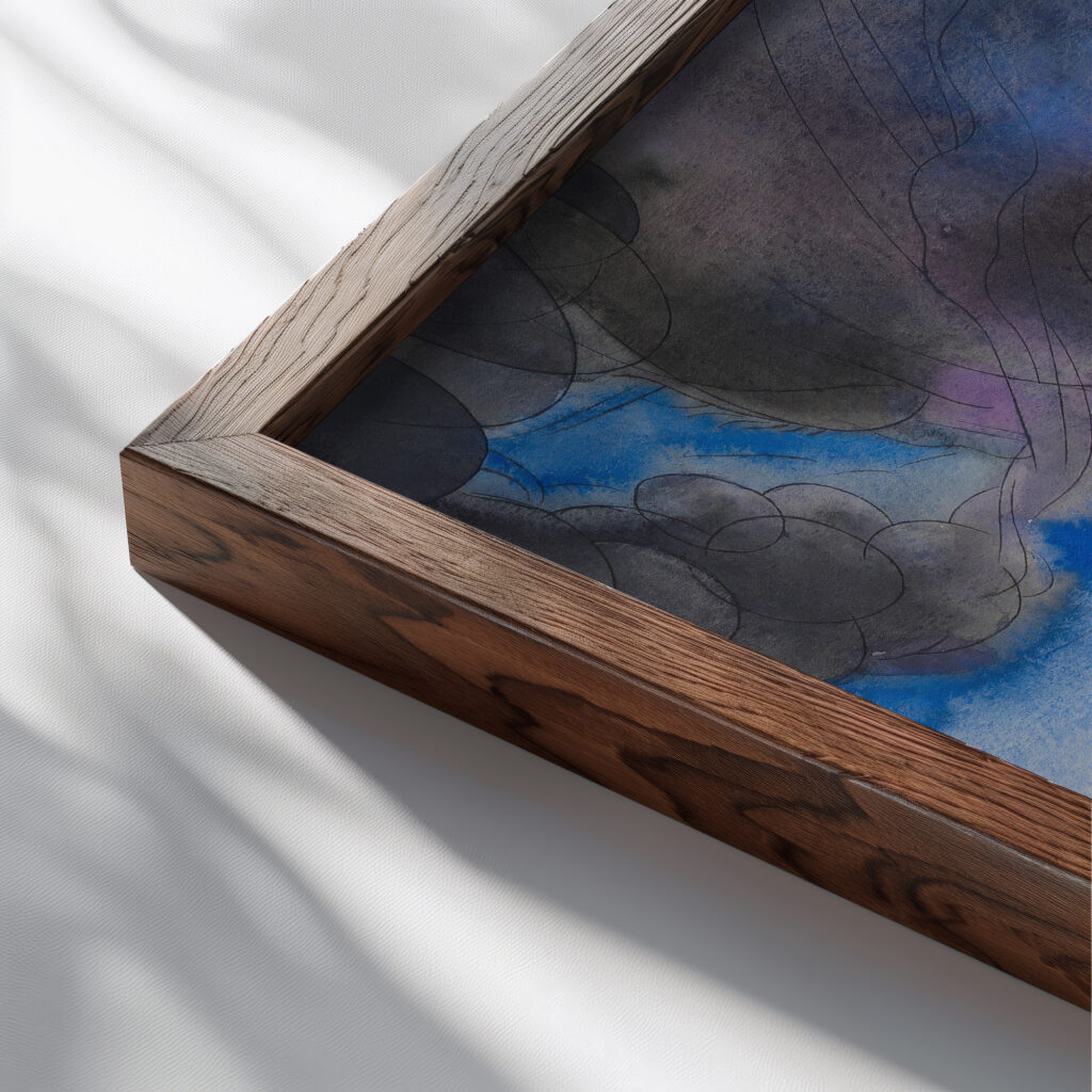 Ohne Titel II around 1940 Karl Wiener close up dark wood mockup