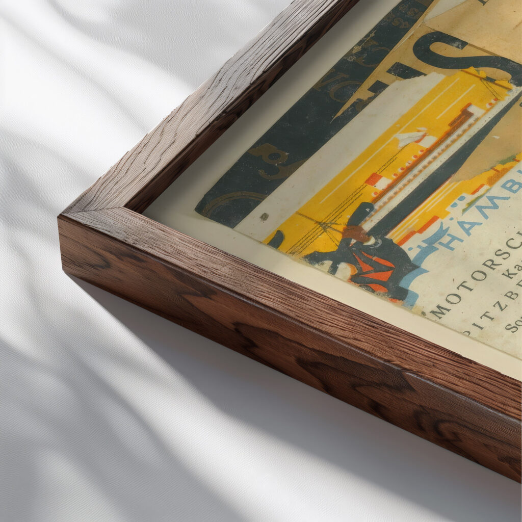 Ohne Titel Rote Rose 1933 34 Kurt Schwitters close up dark wood mockup
