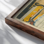 Ohne Titel Rote Rose 1933 34 Kurt Schwitters close up dark wood mockup