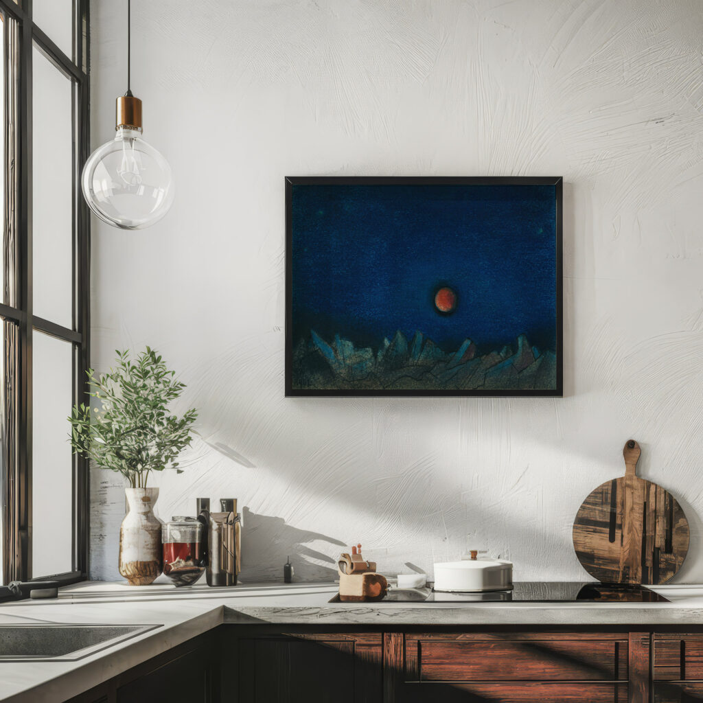 Ohne Titel Roter Mond uber Trummerlandschaft 1942 Karl Wiener 6 mockup