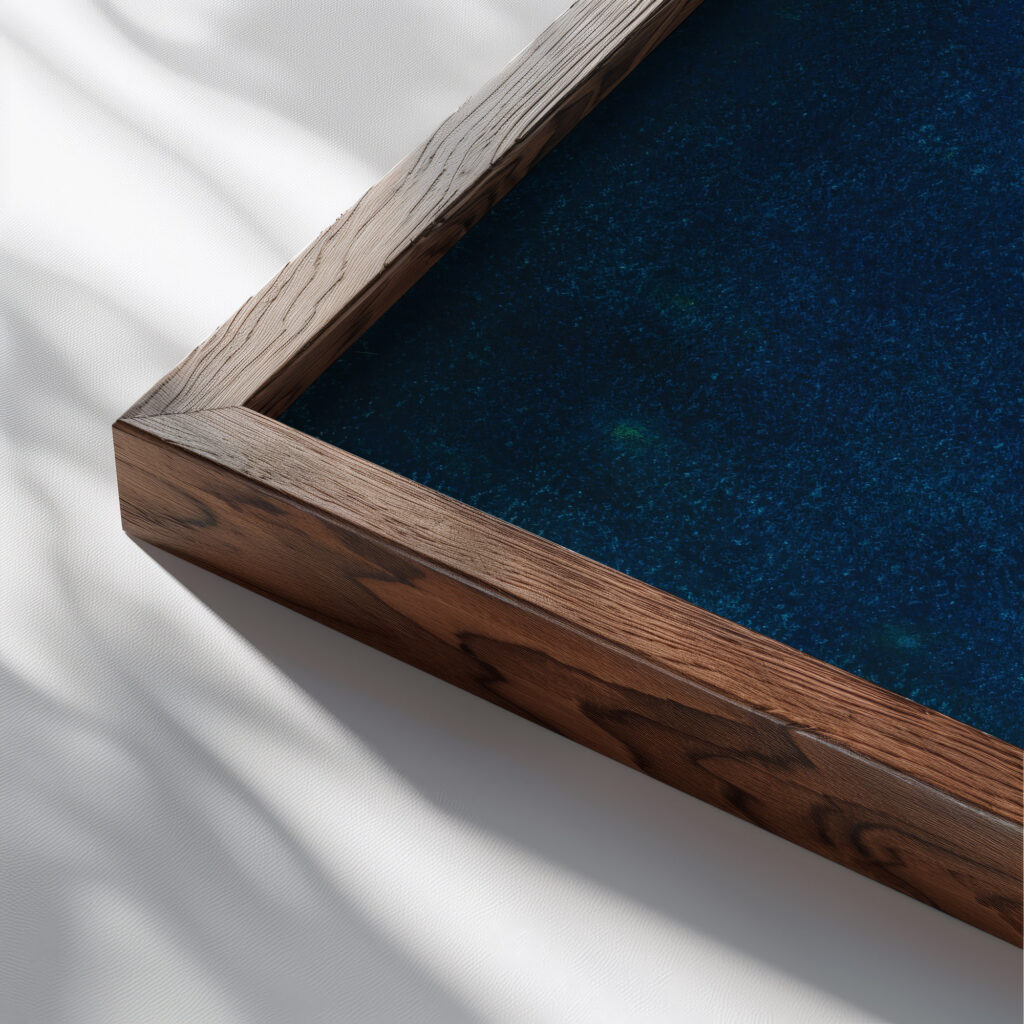 Ohne Titel Roter Mond uber Trummerlandschaft 1942 Karl Wiener close up dark wood mockup