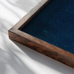 Ohne Titel Roter Mond uber Trummerlandschaft 1942 Karl Wiener close up dark wood mockup Ohne Titel Roter Mond uber Trummerlandschaft 1942 Karl Wiener close up dark wood mockup