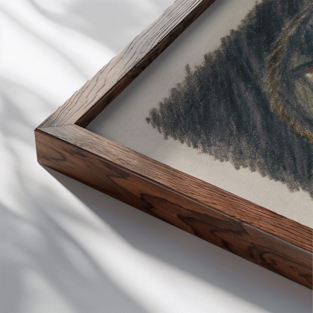 Ohne Titel Skizzen 10 Blatter 1923 Karl Wiener close up dark wood mockup