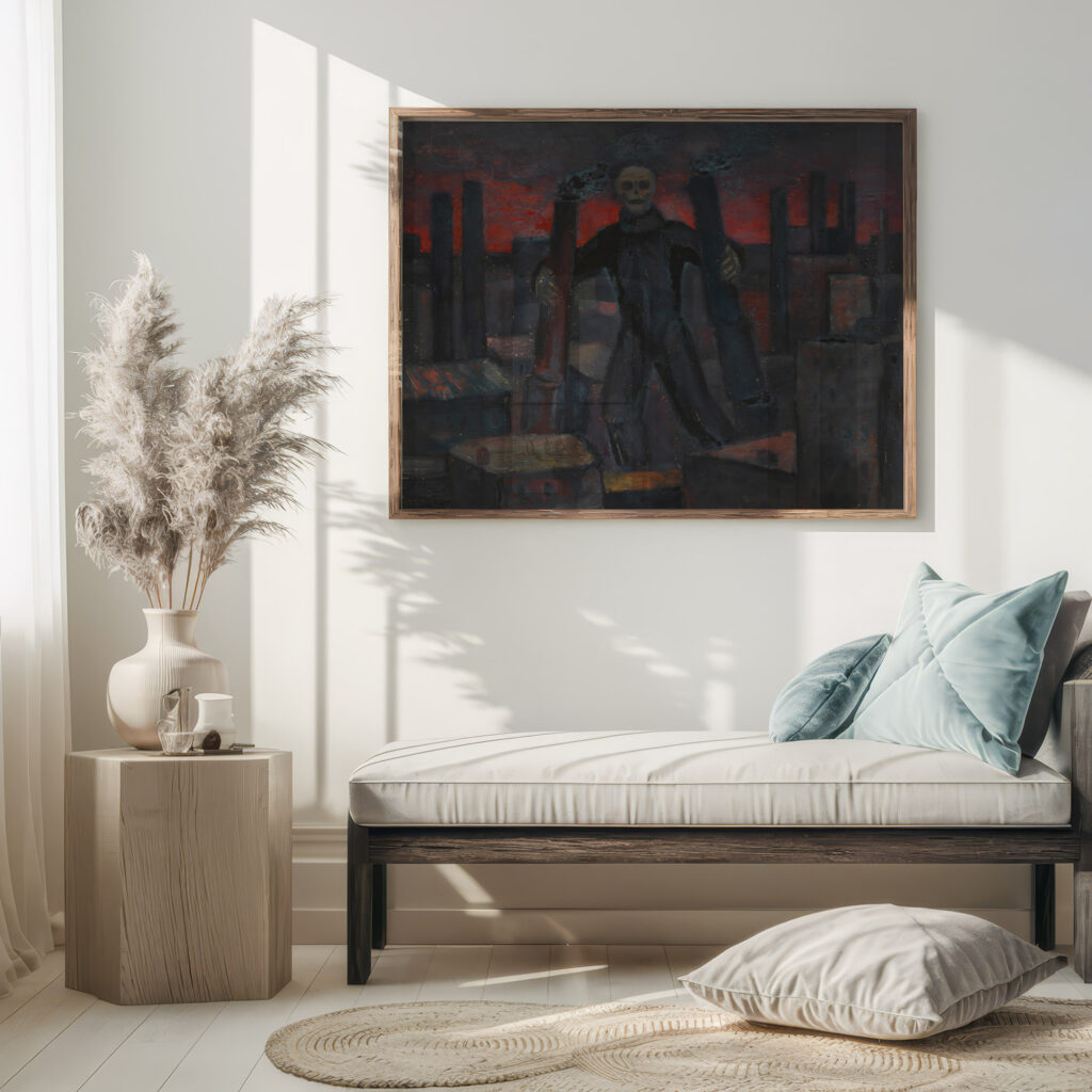 Ohne Titel Tod mit rauchenden Schloten around 1930 Karl Wiener 5 mockup