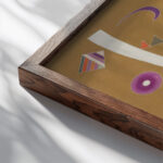 Ohne Titel Untitled 1940 Wassily Kandinsky close up dark wood mockup