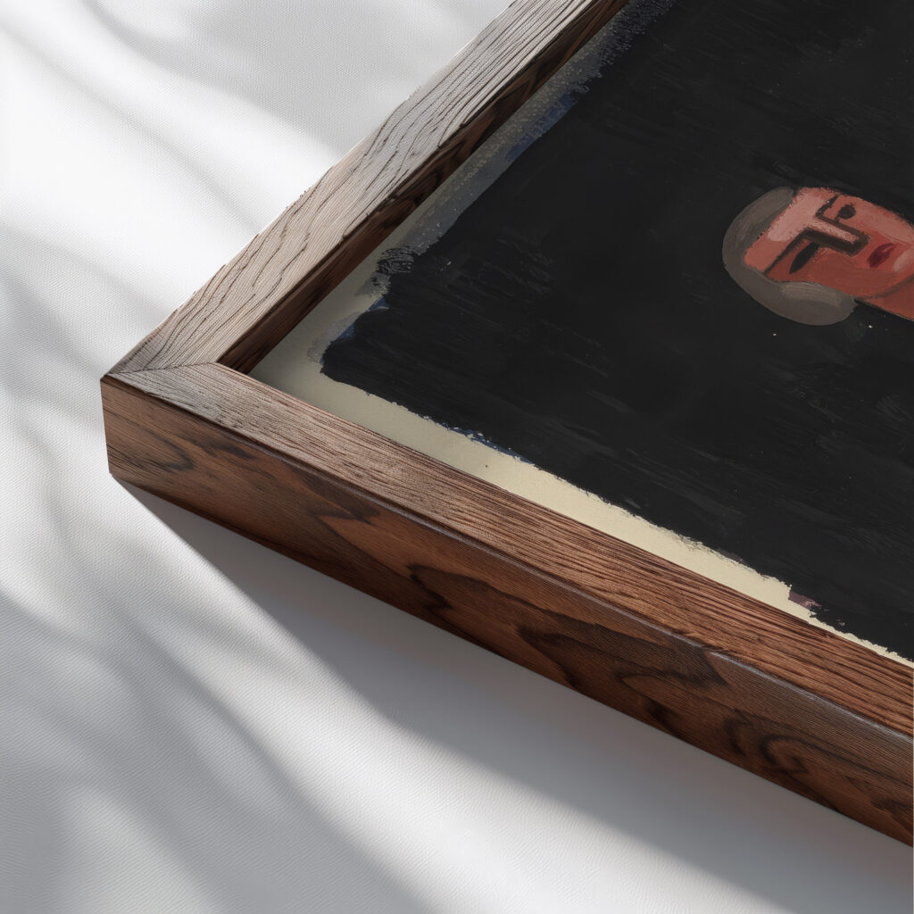 Ohne Titel V around 1932 Karl Wiener close up dark wood mockup