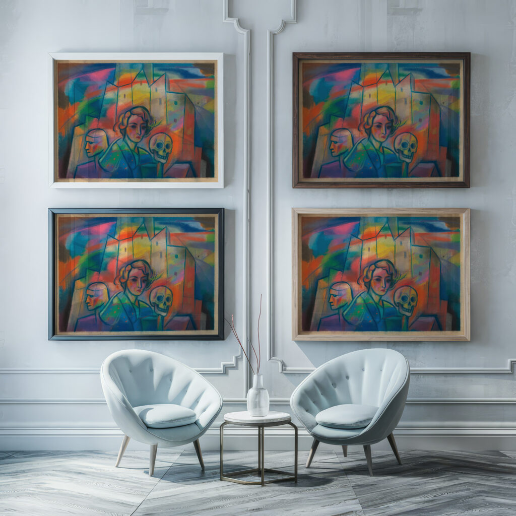 Ohne Titel VI around 1940 Karl Wiener framed posters mockup