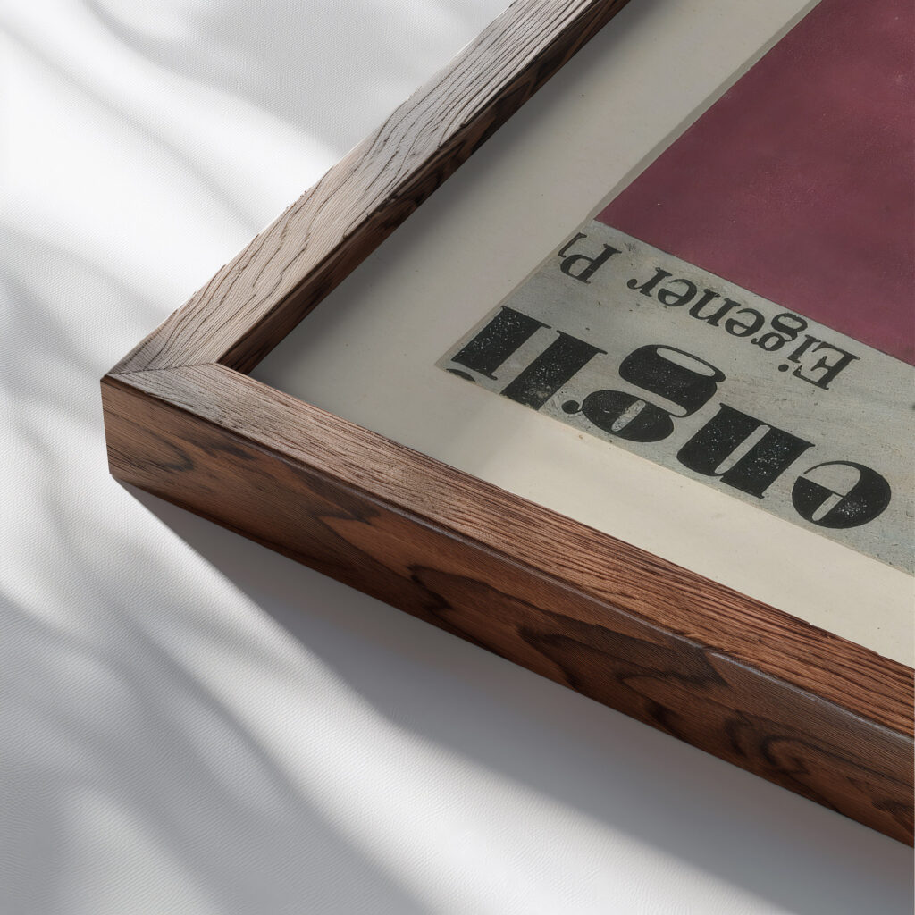 Ohne Titel Vor Engli Eigener P 1930 Kurt Schwitters close up dark wood mockup