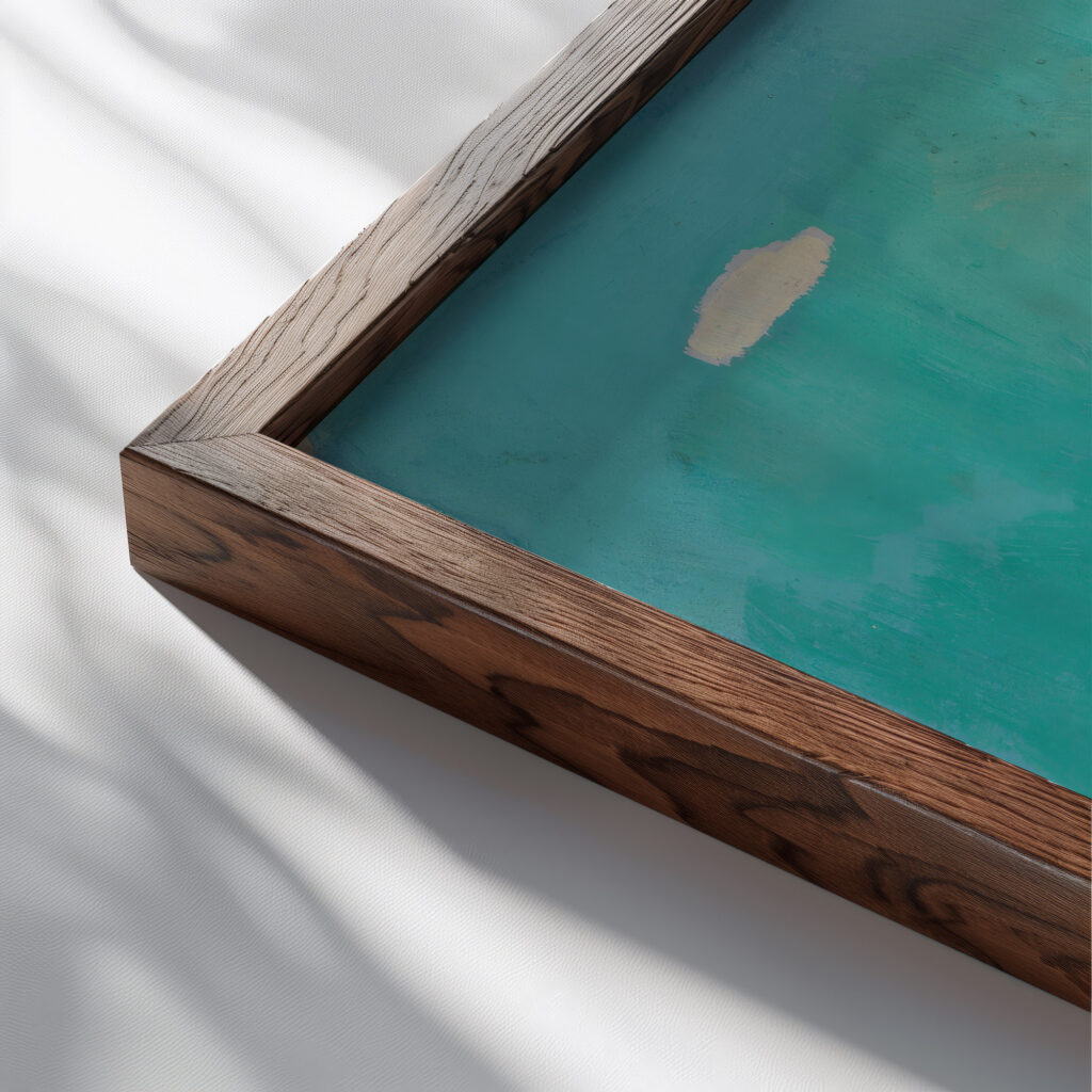 Ohne Titel XI 1942 Karl Wiener close up dark wood mockup