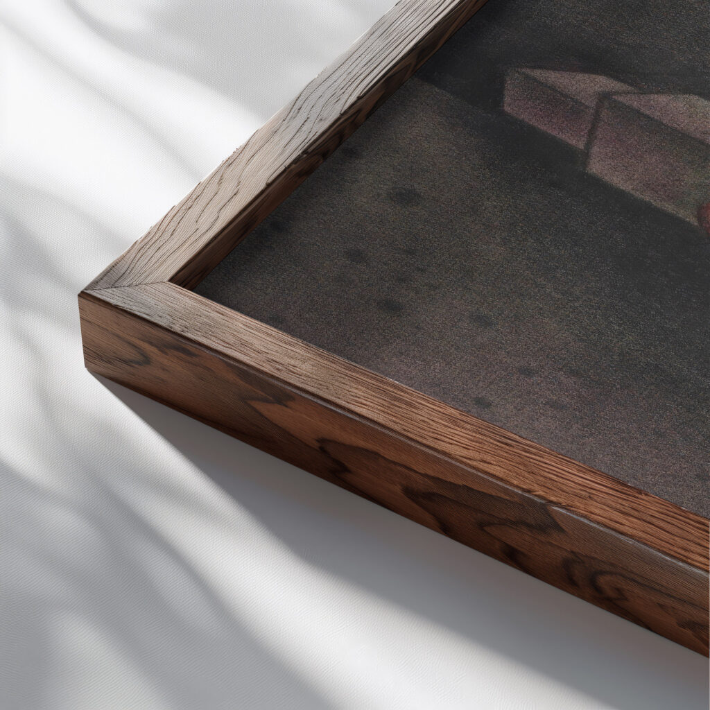 Ohne Titel aus ‘Die 150 Blatter III 1940 Karl Wiener close up dark wood mockup