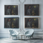 Ohne Titel aus ‘Die 150 Blatter III 1940 Karl Wiener framed posters mockup