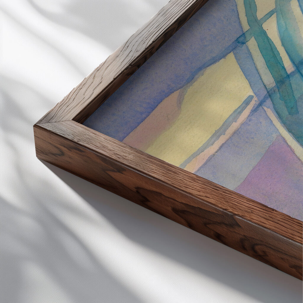 Ohne Titel aus ‘Die 150 Blatter IX 1940 Karl Wiener close up dark wood mockup