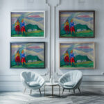 Ohne Titel aus ‘Die 150 Blatter IX 1940 Karl Wiener framed posters mockup