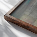 Ohne Titel aus ‘Die 150 Blatter VII 1940 Karl Wiener close up dark wood mockup