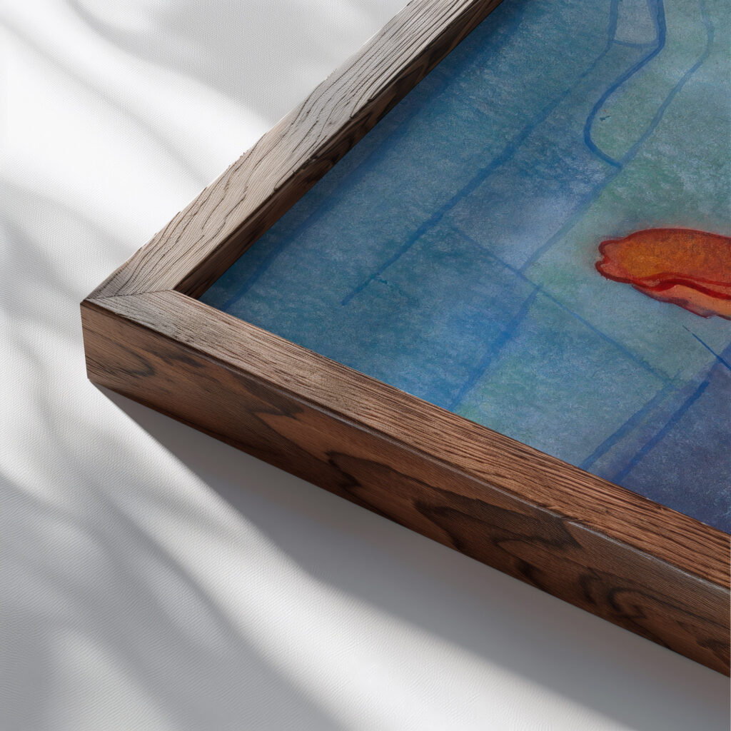 Ohne Titel aus ‘Die 150 Blatter X 1940 Karl Wiener close up dark wood mockup