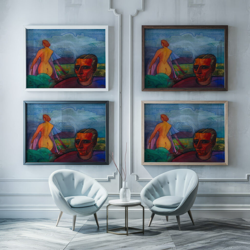 Ohne Titel aus ‘Die 150 Blatter X 1940 Karl Wiener framed posters mockup