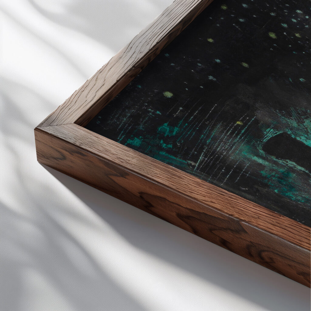 Ohne Titel aus ‘Die 150 Blatter XI 1940 Karl Wiener close up dark wood mockup