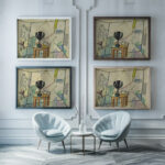 Ohne Titel aus ‘Die 150 Blatter XIV 1940 Karl Wiener framed posters mockup