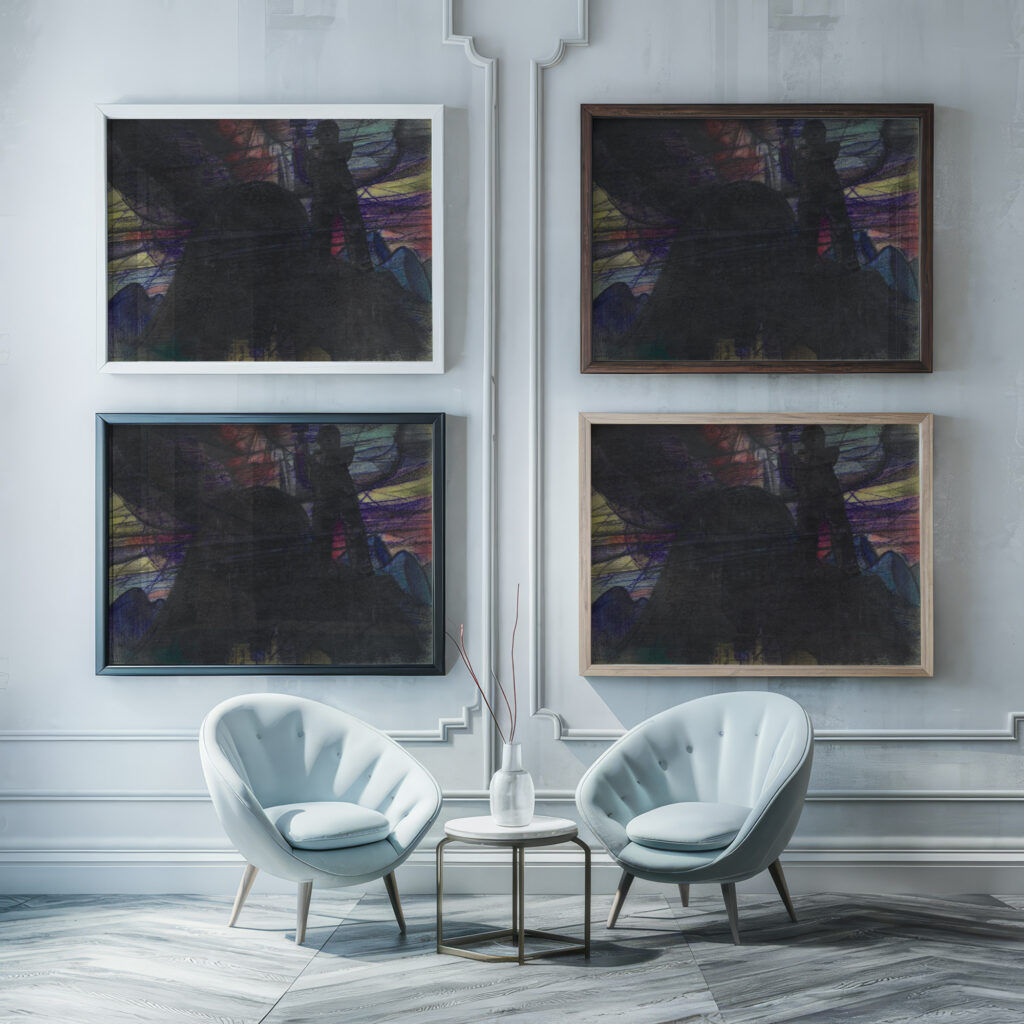 Ohne Titel aus ‘Die 150 Blatter XXII 1940 Karl Wiener framed posters mockup